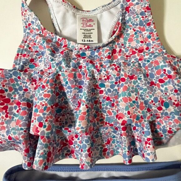 RuffleButts Flounce Bikini Swimsuit Sparkle Shimmer On Girls Size 12-18 Months - Picture 4 of 10